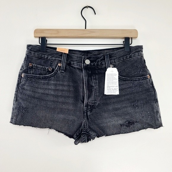 Levi's Pants - Levi's 501 Size 29 Distressed Black Cut Off Denim Jean Shorts